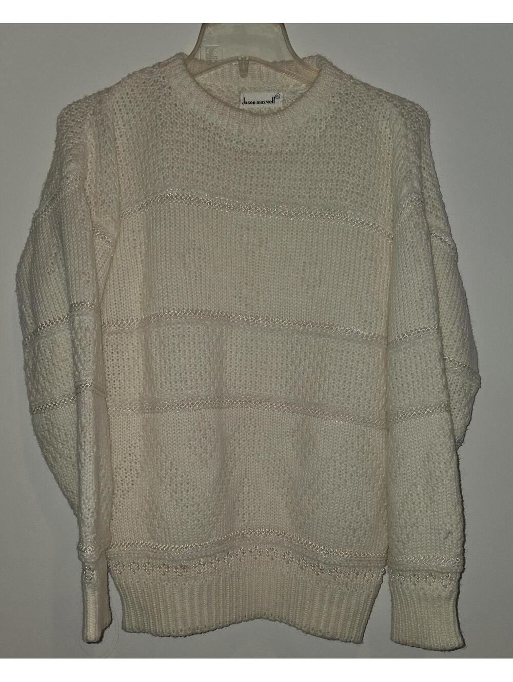 VTG 90s Jason Maxwell Knit Sweater with Textured Pattern Sz L